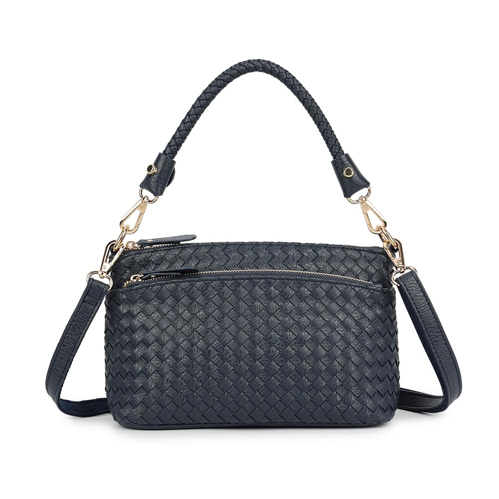 Vegan Leather Crossbody Bag For Women Small Shoulder Purse with Braided Top Handle Versatile Tote Bag ideal Gifts for Ladies