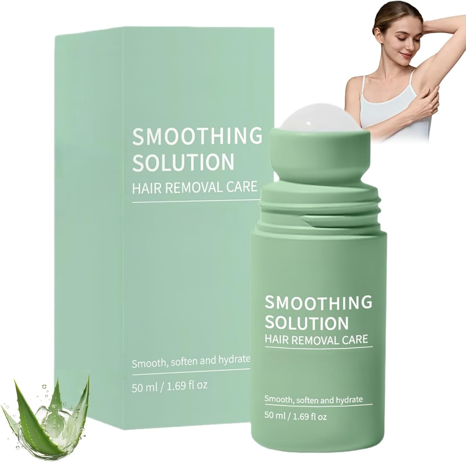 Ingrown Hair Treatment Serum,Smoothing Solution for Razor Bumps & Hair Removal Aftercare,Ingrown Hair Serum for Men & Women,Smoothing Solution Roll-On for Underarms,Bikini Line & Legs,Shaving Oil