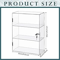 Vista 3 de Caja de exhibición acrílica Barydat con llave y cerradura, gabinete de exhibición de mostrador transparente, exhibidor en claro, caja