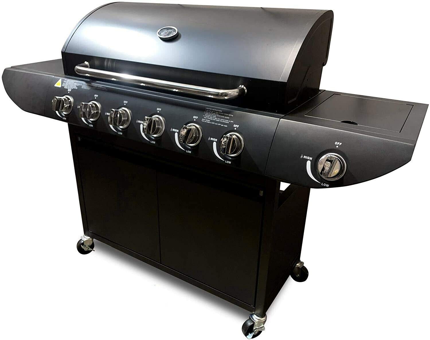 Cf Black Campfire Barbecue 6+1 Pro Gas Grill Bbq