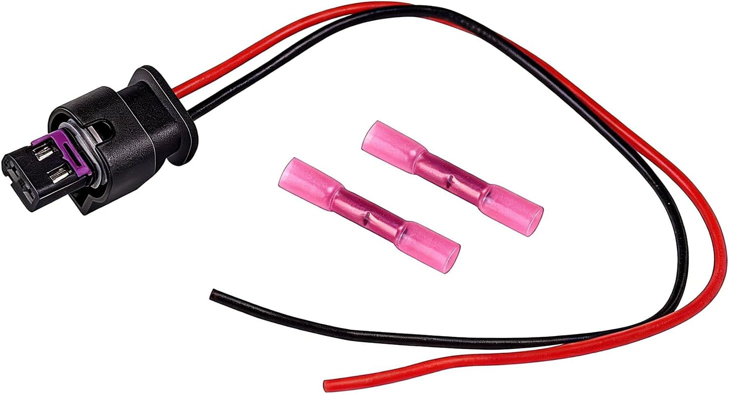 A/C Compressor Control Valve Cv Plug Connector Compatible With Chevrolet Impala 2014-2020(2 Pin Plug and 2 heat shrink butt connectors)