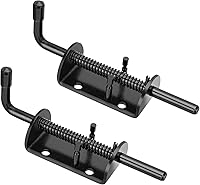 Heavy Duty 6in Spring Loaded Gate Latch Pin Barrel Bolt - Solid Steel Black Powder Coated, Rustproof for Shed Doors Wood Metal Gates, 2 Pack QualityLife