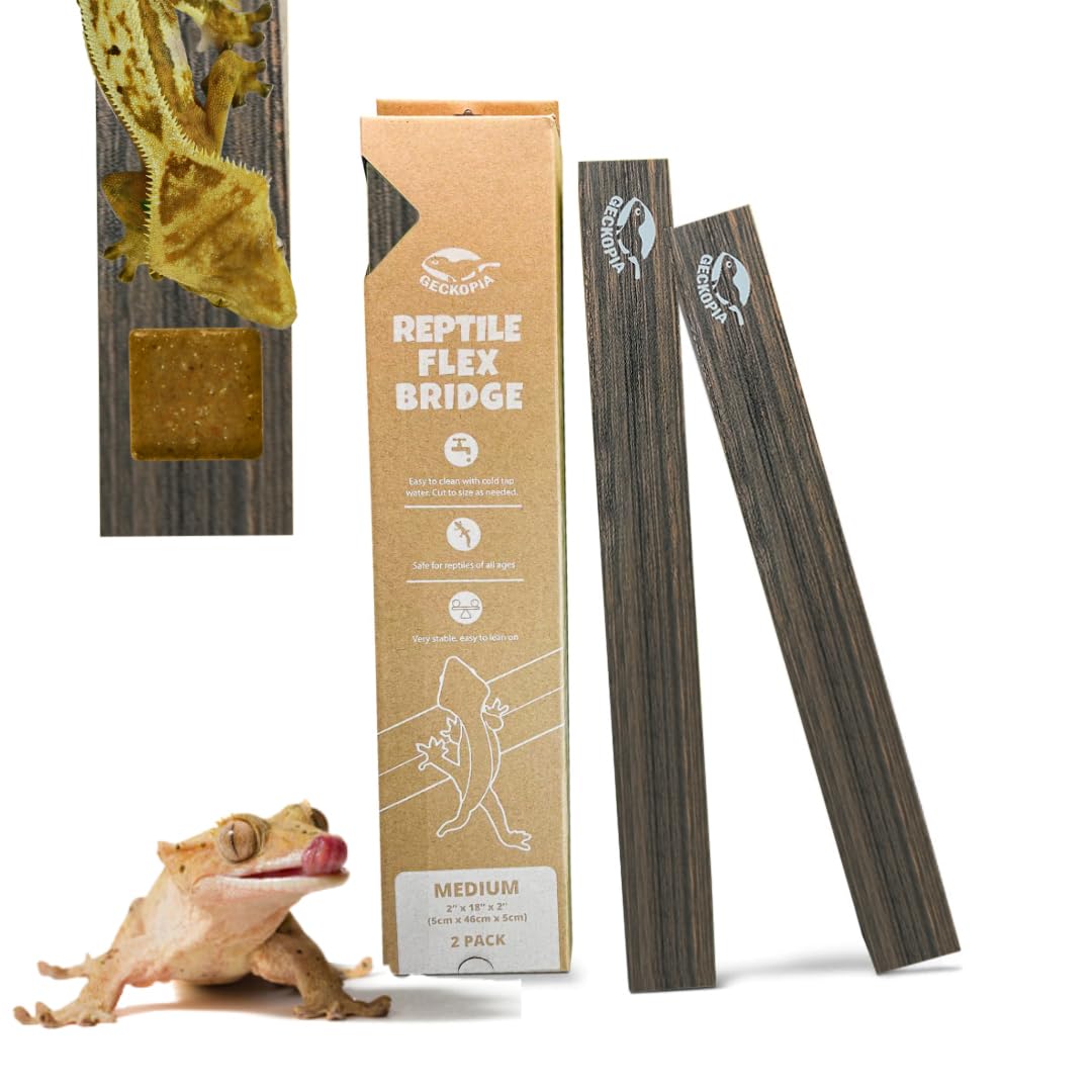 GECKOPIA Reptile Flex Bridge | Reptile Bridge | Gecko Bridge | Gecko Ledge | Reptile Vine | Reptile Terrarium Decoration | Reptile Branch Alternative (Green)