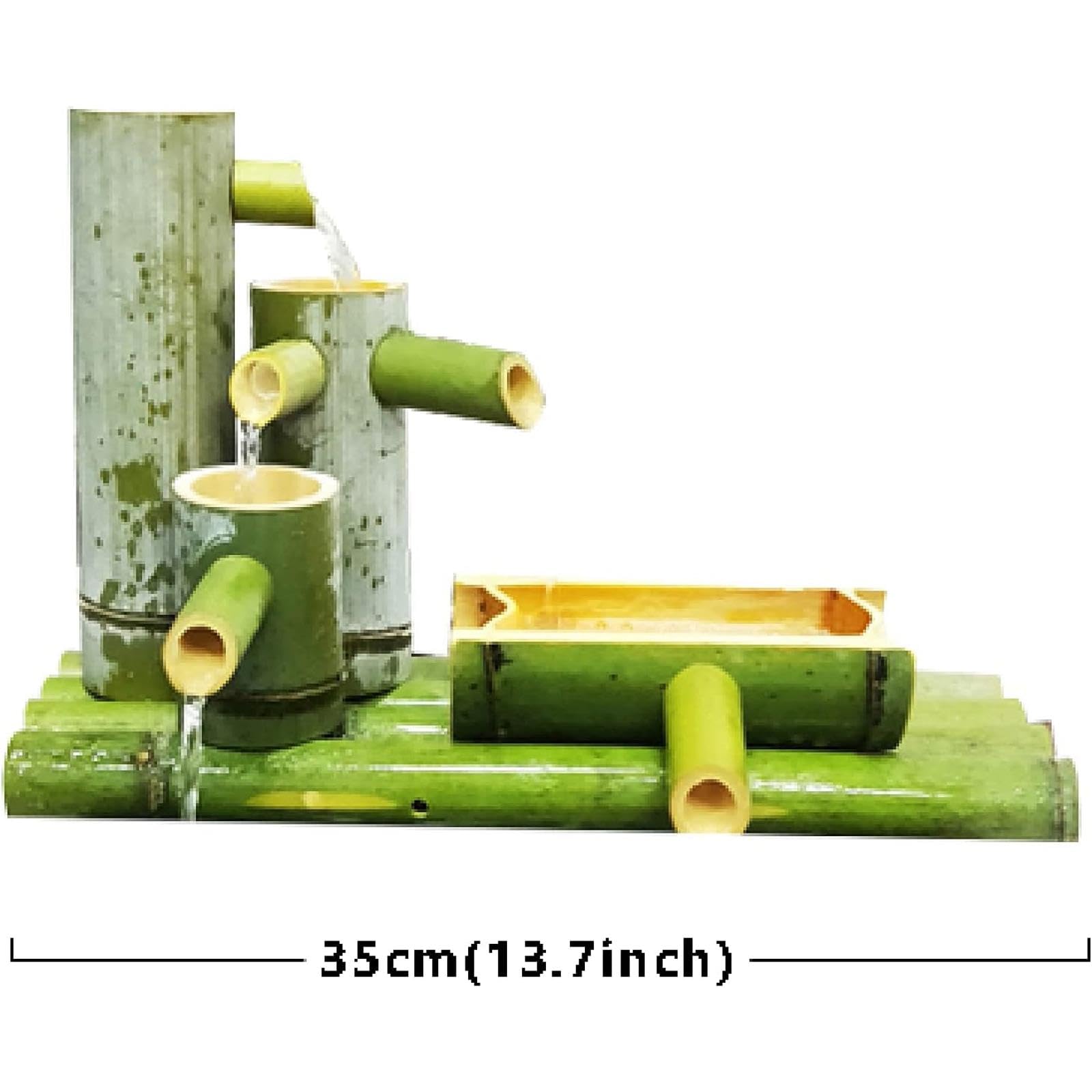 Kit Fontana in bambù, Fontana Solare con Pompa, Fontana a Flusso Continuo per Giardino Zen, Decorazione paesaggistica in bambù Naturale, Ornamento con Filtro per Acquario, per Patio, laghetto