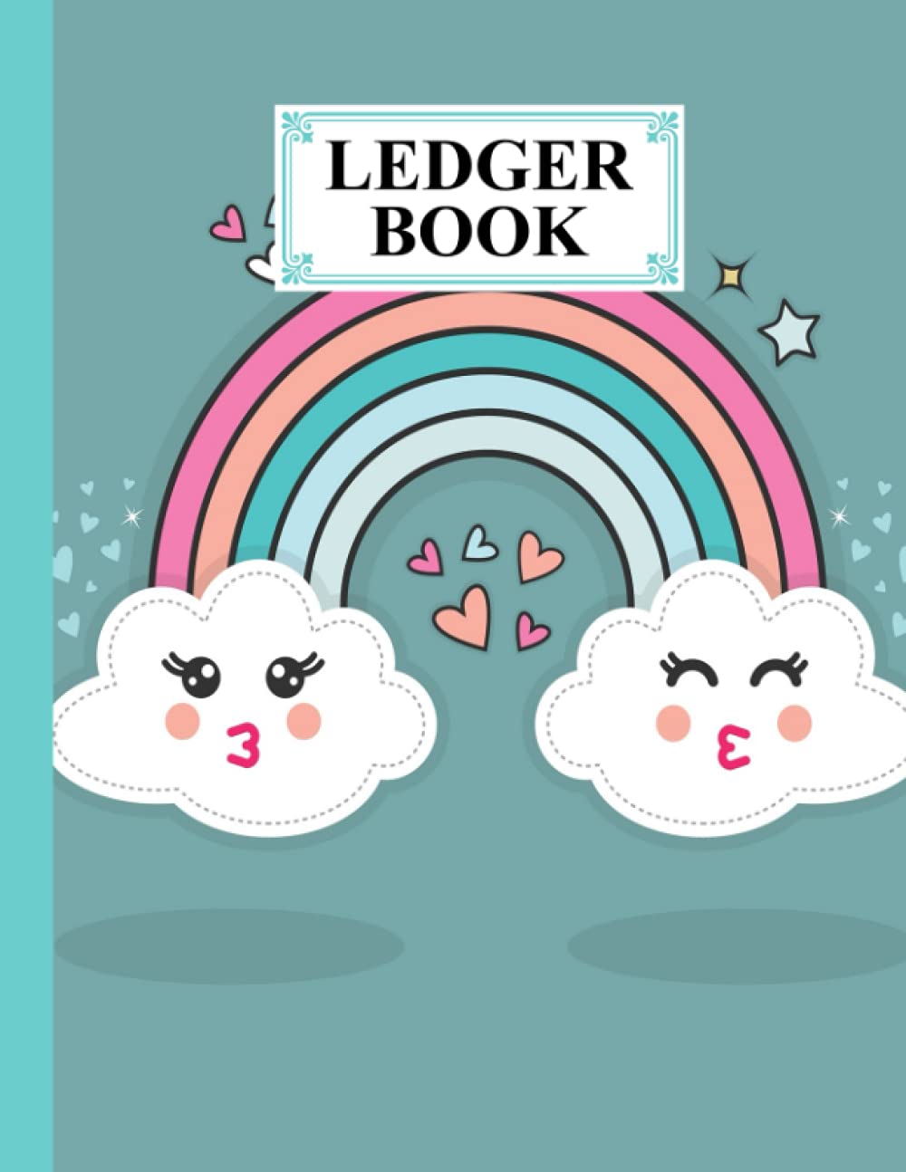 Ledger Book: Record Income and Expenses With Rainbows Sky Cover, 120 Pages, Size 8.5" x 11" by Lisbeth Mayr