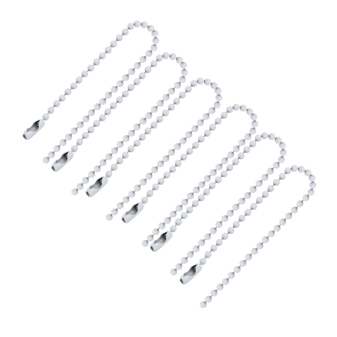 Aexit 6Pcs Metal Lighting fixtures and controls Plated Iron Clasp Ball Chain Keychain White 2.4mm Diameter 15cm Length