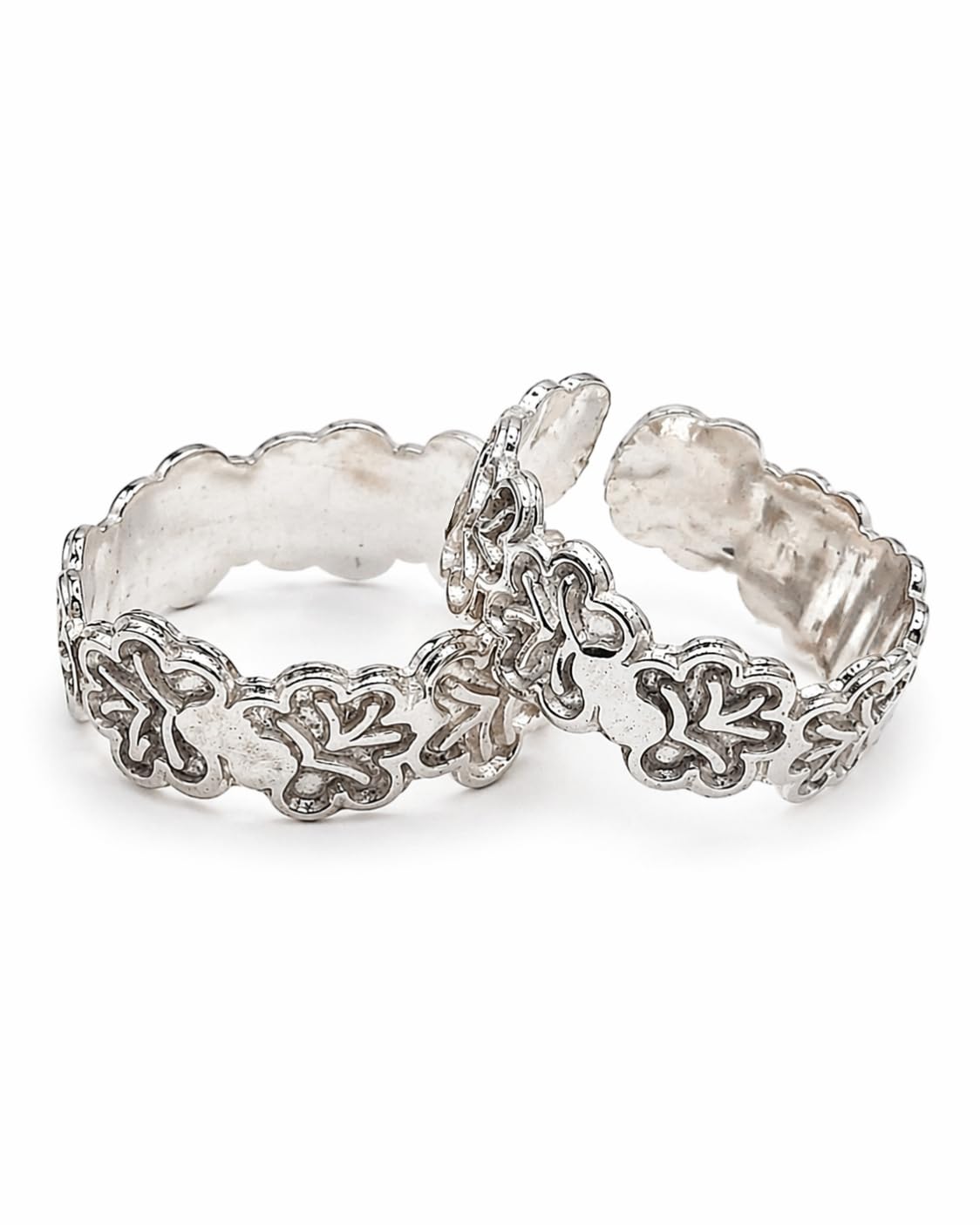 Pure 925 Sterling Silver Toe Ring for Women & Girls | Adjustable Floral Cutwork Design | BIS Hallmarked & 925 Stamped | Lightweight Daily Wear Foot Ring | Size- Adjustable-image-41