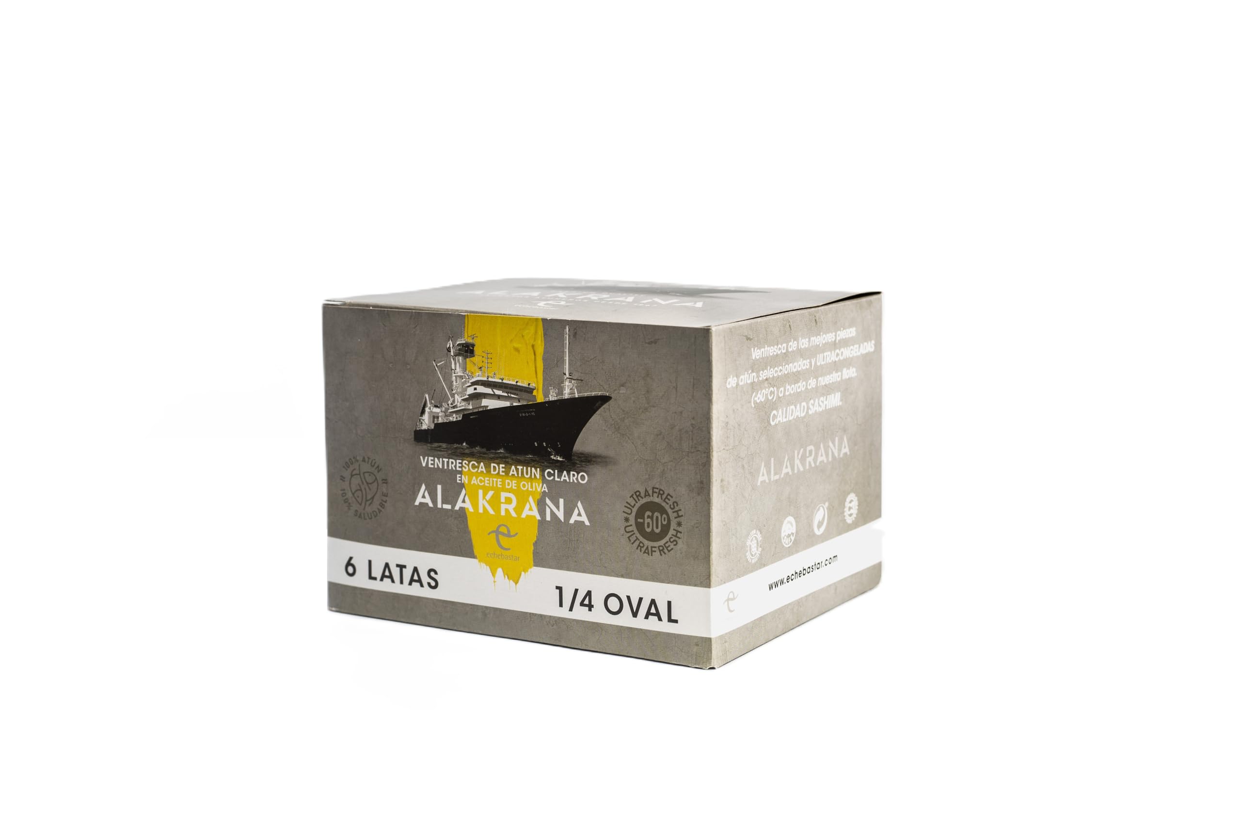 Ventresca de Atún Ultra Alakrana en aceite de oliva, 1 pack de 6 latas de 115gr