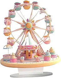 Fancyes Ornamento de roda gigante com mesa de suporte peça central 2D exclusiva roda gigante decoração de mesa para festival, escritório, decoração interna