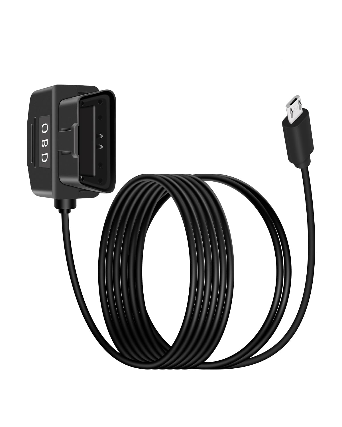 OBD2 to Micro Power Cable for Dash Camera, Micro USB Adapter Hardwire Charger Cable with Switch Button 24 Hours Surveillance and Acc 2 Mode 12-24 V to 5V/3A 11.5FT(SMicroR)
