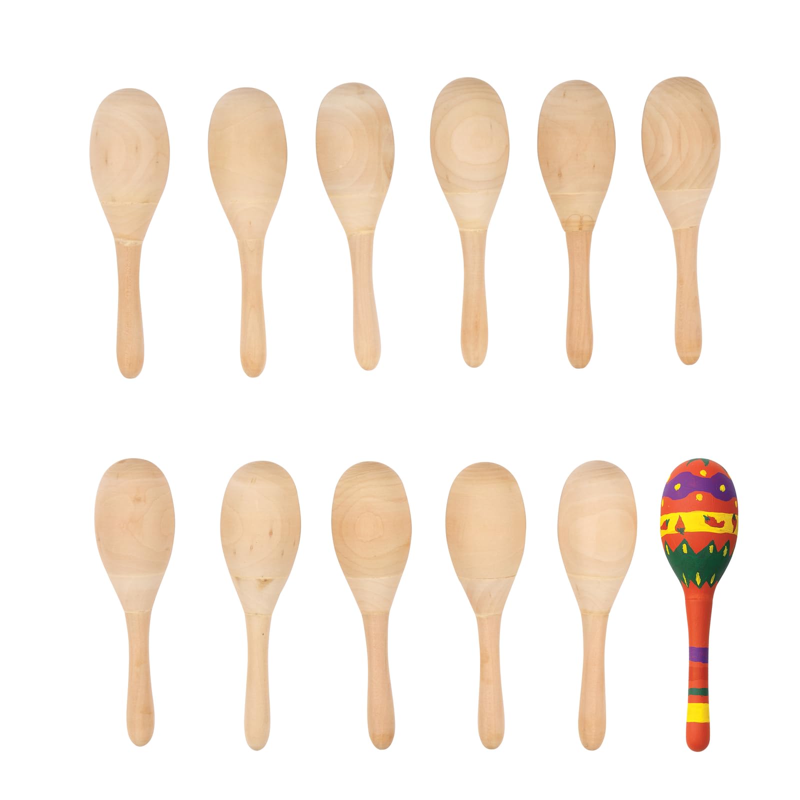 Colorations Maracas - Juego de 12 maracas de madera