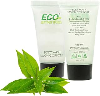 ECO amenities Hotel Body Wash - TSA Approved Travel Shower Gel - Leak-Proof Individual Body Wash - Cruelty-Free Mini Toiletries - 0.75 Fl Oz, Pack of 72, Green Tea