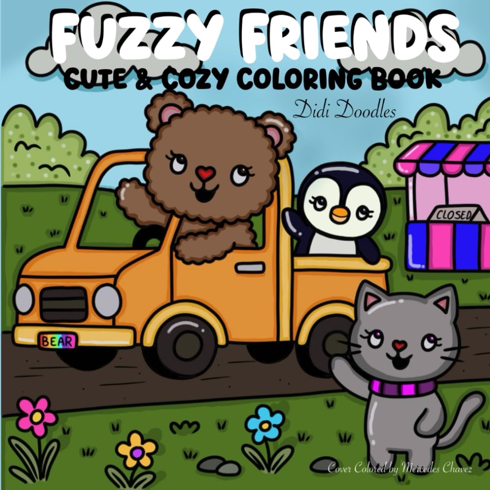 Fuzzy Friends: A cute & cozy coloring book for all ages