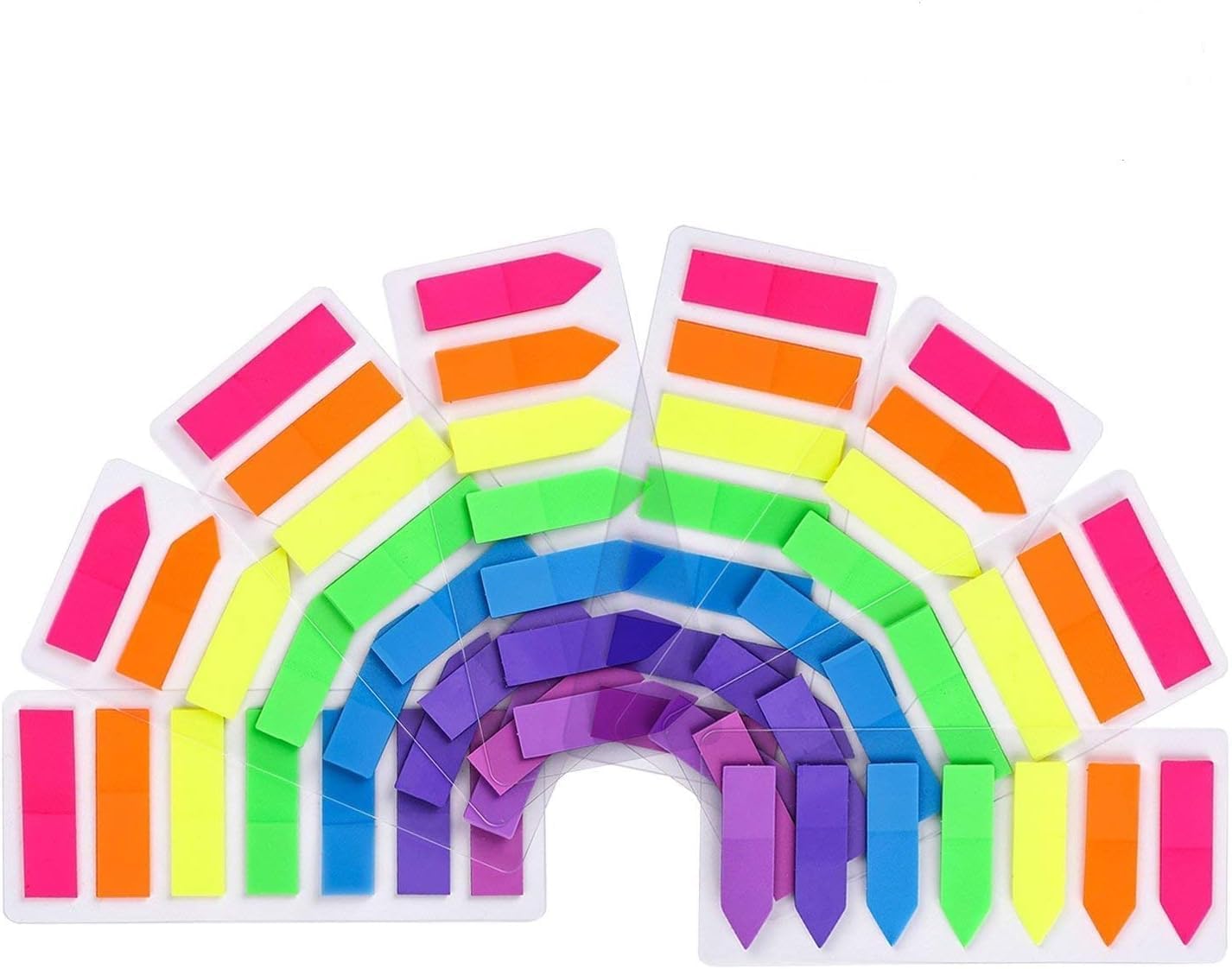 Lysas 8 Sets Neon Page Markers Colored Index Tabs, Fluorescent Sticky Note for Page Marker (1120pcs)