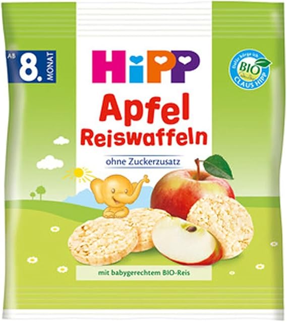 HiPP Organik Pirinçli Elmalı Bebek Gofreti 30 gr