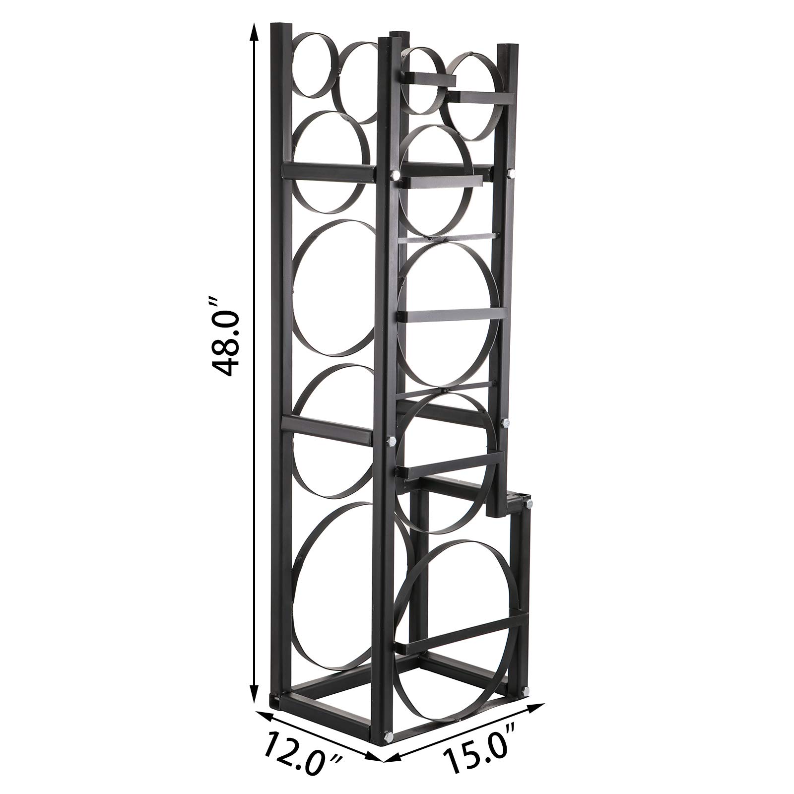 BestEquip Refrigerant Tank Rack with 1-50lb 2-30lb and 3 Small Bottles Cylinder Tank Rack 48.5x15x11-inch Refrigerant Cylinder Rack Gas Cylinder Racks and Holders for Gas Oxygen Nitrogen Storage