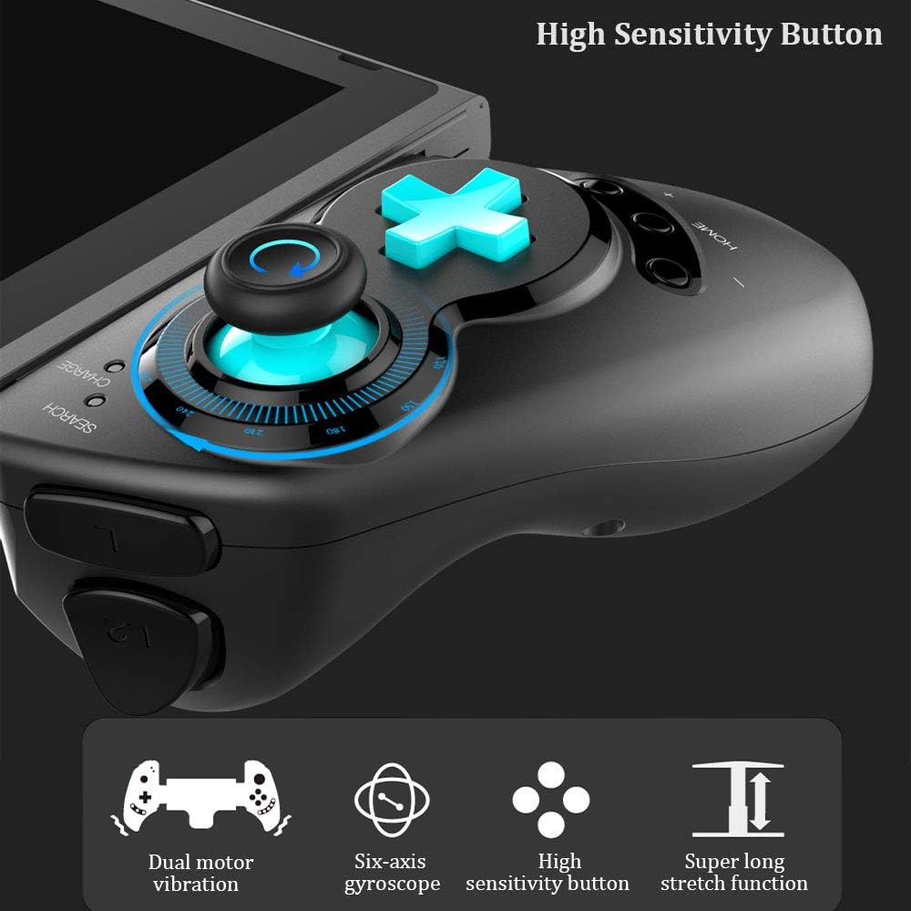 Close-up of IPEGA Wireless Switch Controller buttons highlighting high sensitivity