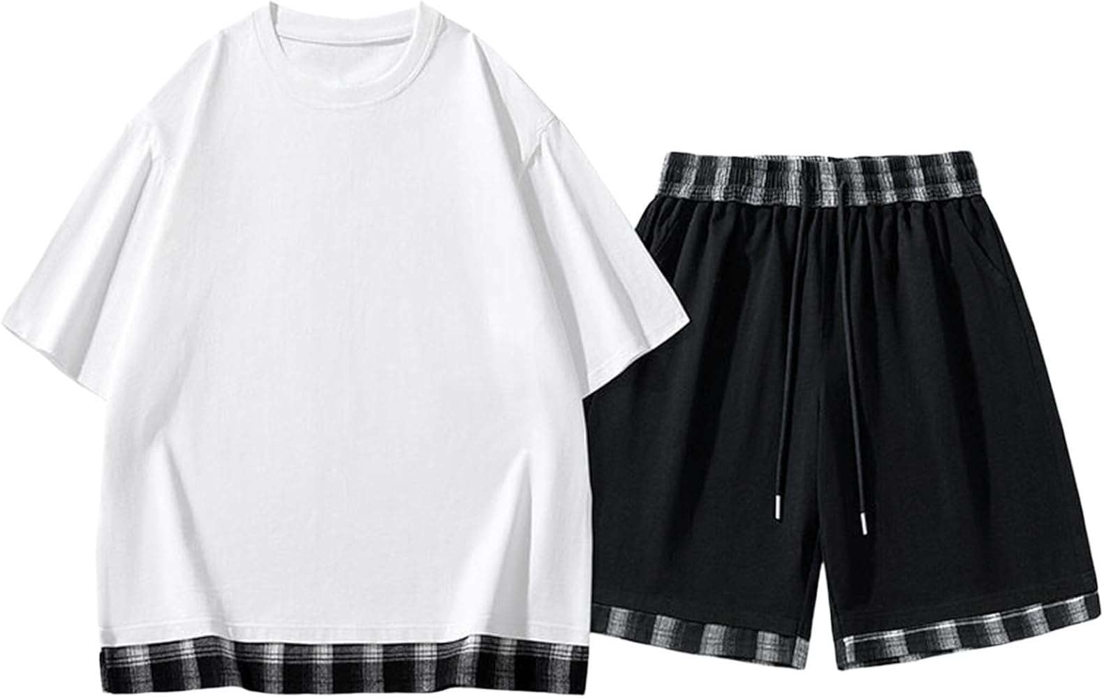 WAZHAKU Pyjama Court Pour Homme - 2 Pièces - Survêtement D'été