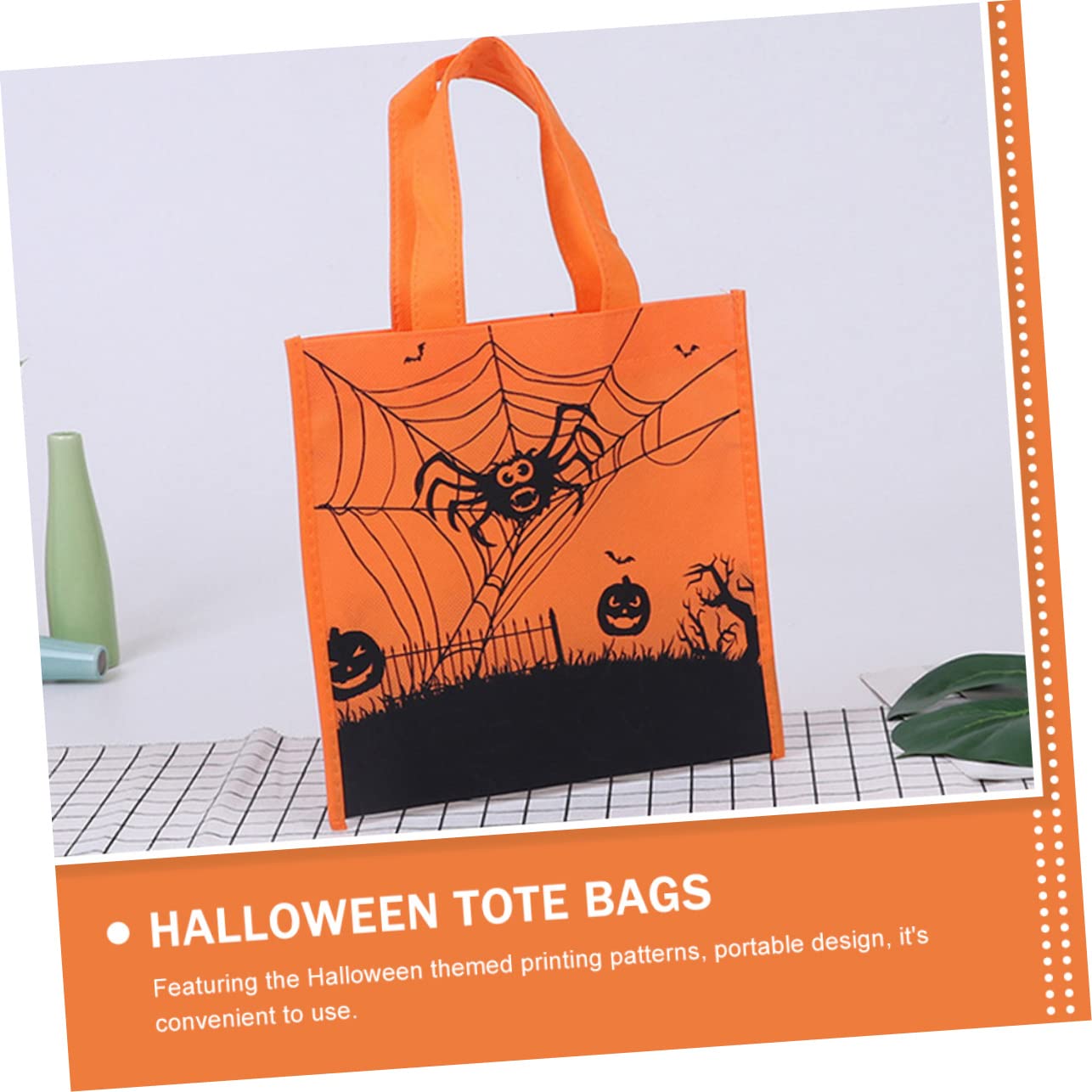Halloween-Süßigkeiten-Taschen – 12 Stück, Vlies, 38x30x10 Cm, Mit Griffen, 6 Designs