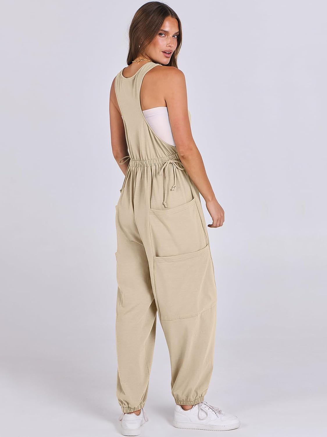 ANRABESS Women Overalls Jumpsuits Loose Casual Dressy Sleeveless Baggy Harem Pants Romper Jumpers 2026 Trendy Summer Outfits - Image 5