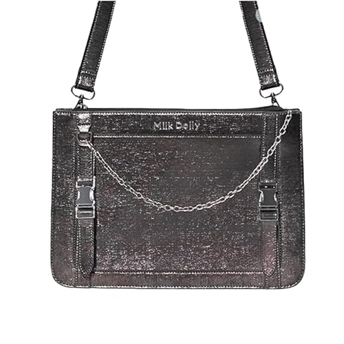 [ジートリガー] 【FUYUUNEKO】キラキラフェイクレザー 痛バッグ Milk Dolly ブラック クリア グッズ 推し活バッグ 鞄 ギフト プレゼント レディース ショルダーバッグ [並行輸入品]