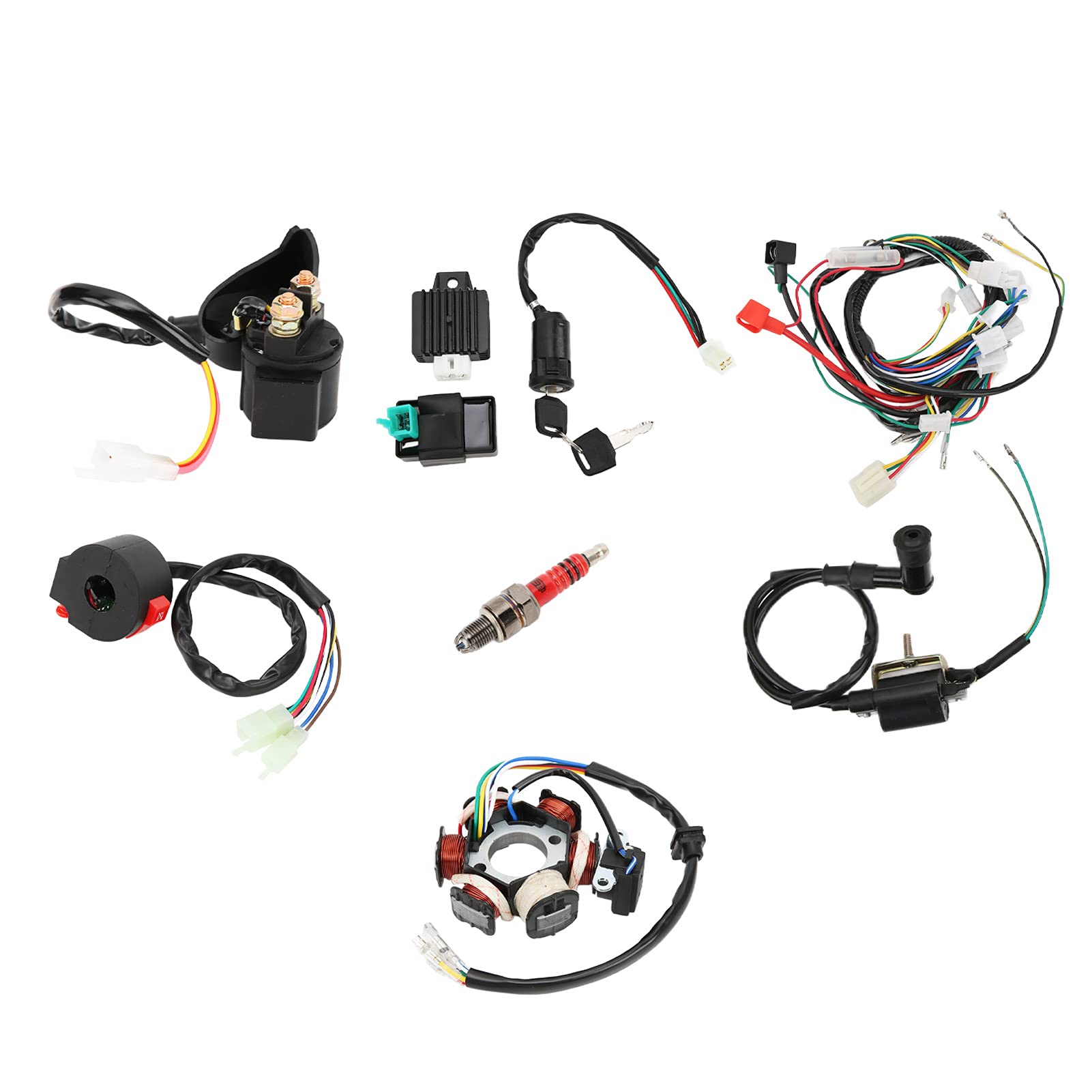 Faisceau de Câbles Quad, Faisceau de Câblage Complet CDI Remplacement du Faisceau de Câblage pour ATV Quad Dirt Bike Go Kart Pièces