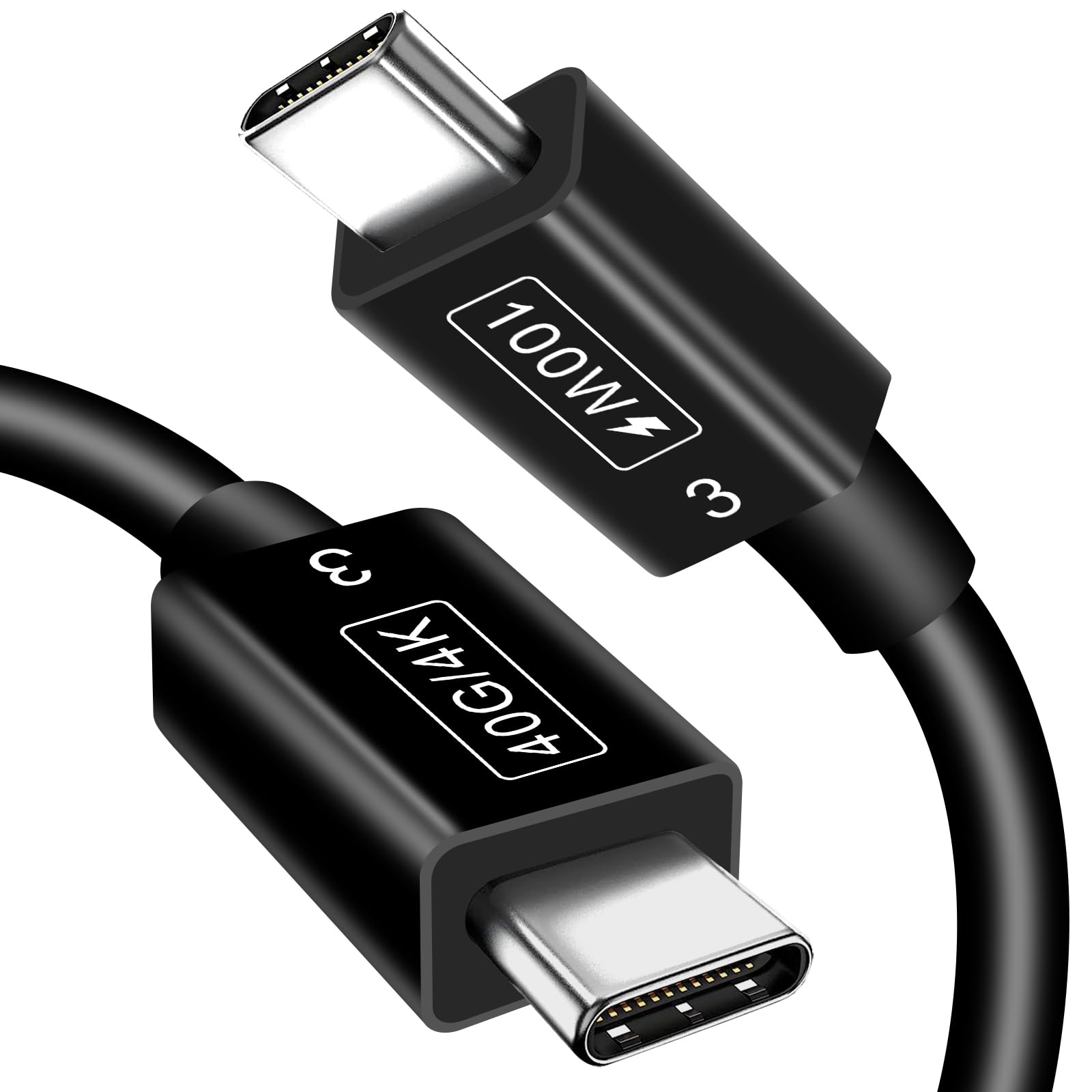 Cavo USB C 3 metri – 100 W ricarica rapida, 40 Gbps, video 4K, compatibile con Thunderbolt 3
