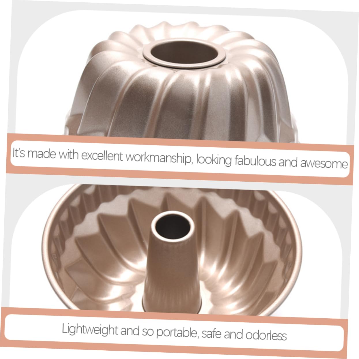 PRETYZOOM Lot De 2 Moules À Gâteaux Creux En Métal Réutilisables Antiadhésifs Pour Gâteaux Muffins Puddings