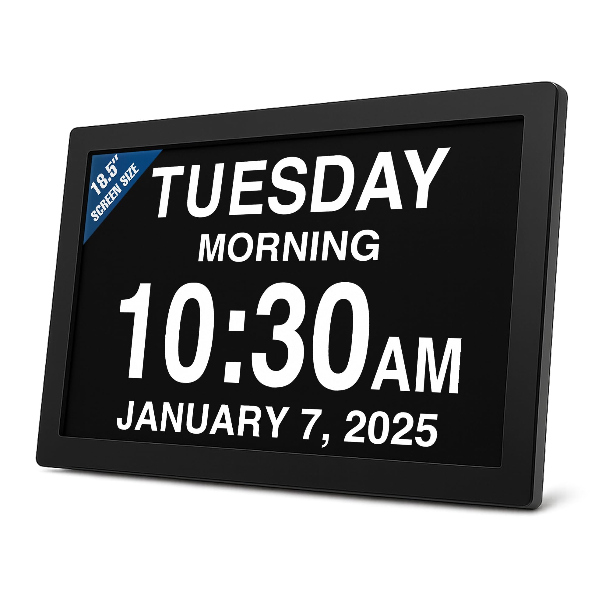 American Lifetime New 2026 Dementia Clock Large Digital Clock for Seniors, Digital Calendar Large Display, Custom Alarms, Clock with Day &amp; Date for Elderly 18.5 Inches Black