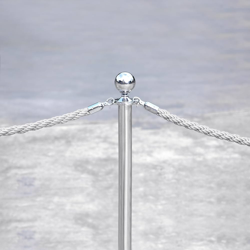 Tappo Per Corda Da Staccionata Argento - Per Controllo Folla, In Lega Alluminio, 30x95mm - Foto 8