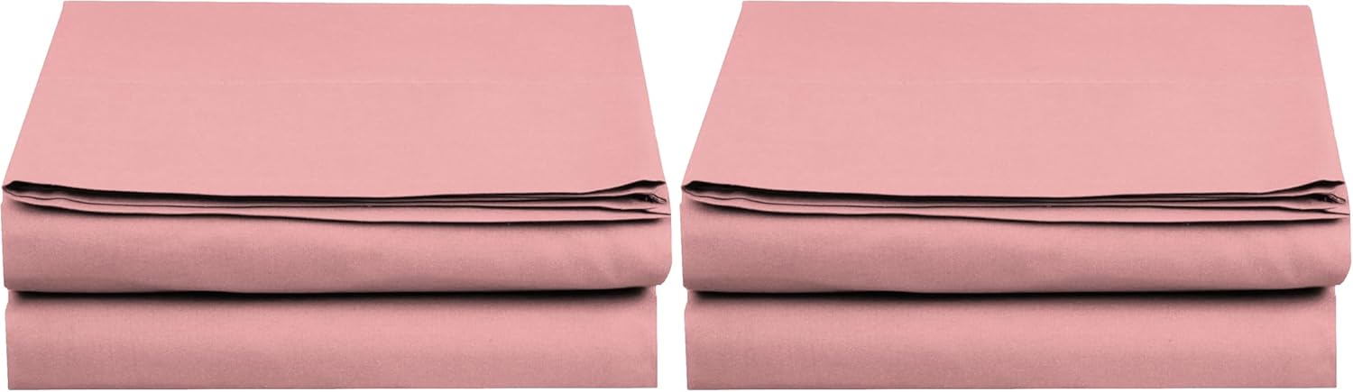 Elegant Comfort Premium Hotel Quality 1-Piece Flat Sheet, Luxury and Softest 1500 Premium Hotel Quality Microfiber Bedding Flat Sheet, Wrinkle-Free, Stain-Resistant, Twin/Twin XL, Dusty Rose