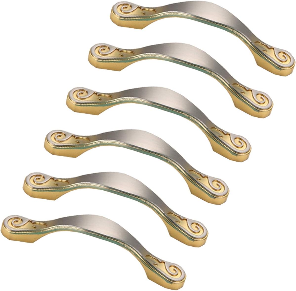 6pcs Modern Drawer Pulls Home Kitchen Cabinet Handles and Knobs Furniture Cupboard Knobs Wardrobe Zinc Alloy Pulls Handle