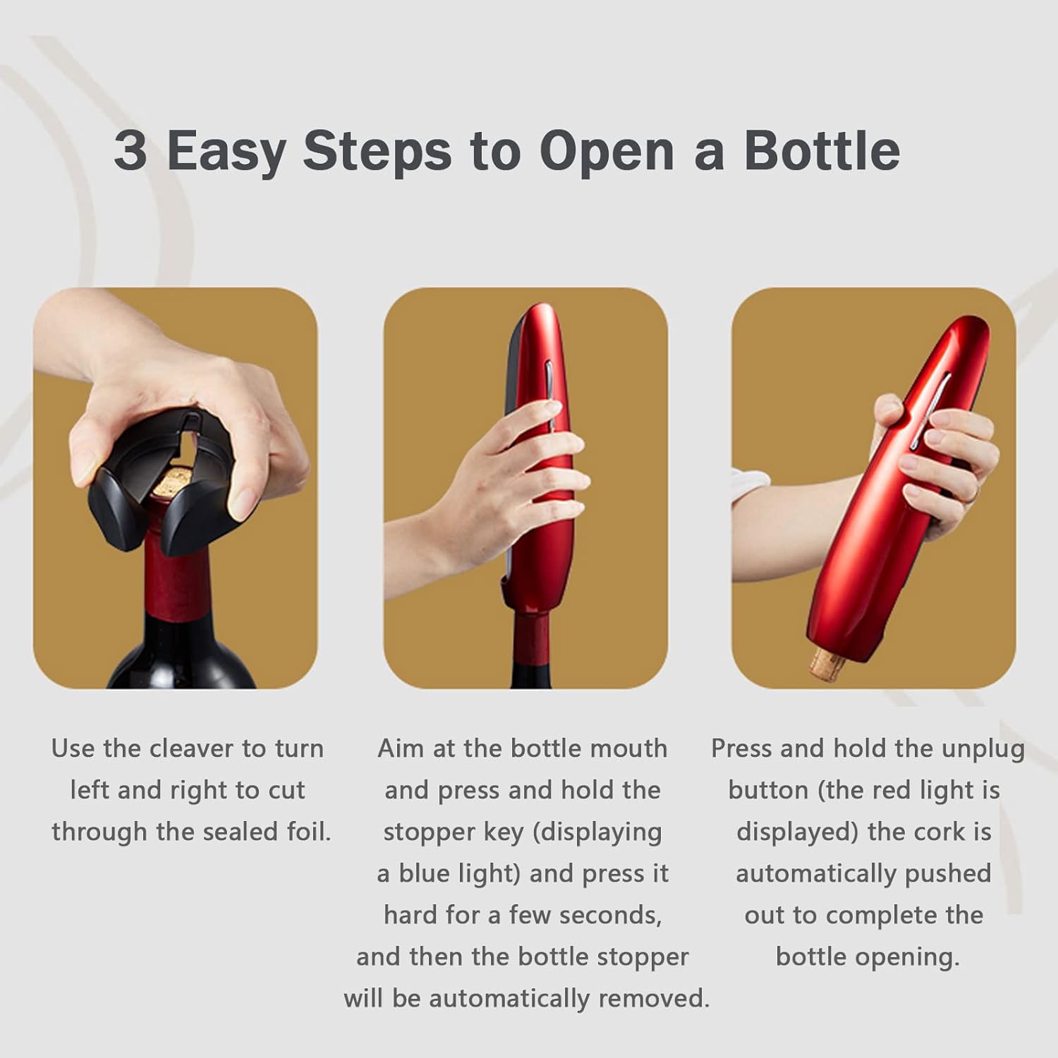 Electric Wine Bottle Opener, Rechargeable Automatic Cordless Wine Corkscrew, with USB Charging Line, Wine Pourer for Wine Lover, Professional Wine Bottle Opener for Home Restaurant,Silver