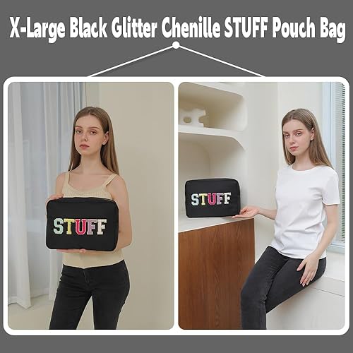 Miniatura 3 de YogoRun Bolsa de maquillaje Bolsa de cosméticos de viaje Bolsa de maquillaje Bolsa de cosméticos para mujereshombres, Cosas negras, Moda