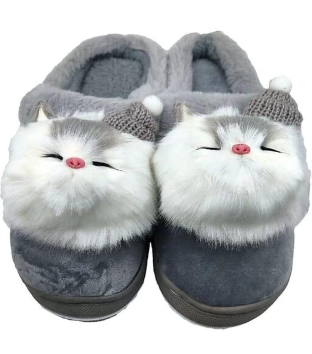 I.A Trader Womens Trendy Cute Cat Fur Flip Flops For Homewear Winter Relaxed Fit Slippers For Mens Womens, 7 UK,Grey (B0CLDGDMGC) Amazon Price History, Amazon Price Tracker