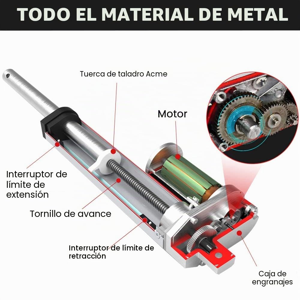 DCHOUSE Actuador lineal 1000N 50mm 12V CC para puertas electrónicas médicas
