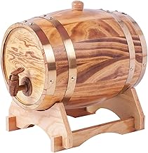 GAJUST Exquisite Decanter Oak Aging Barrels, Whiskey Barrel Dispenser Home Wine Bucket Whiskey Barrel for Wine, Spirits, Beer, and Liquor, 3L Decanter