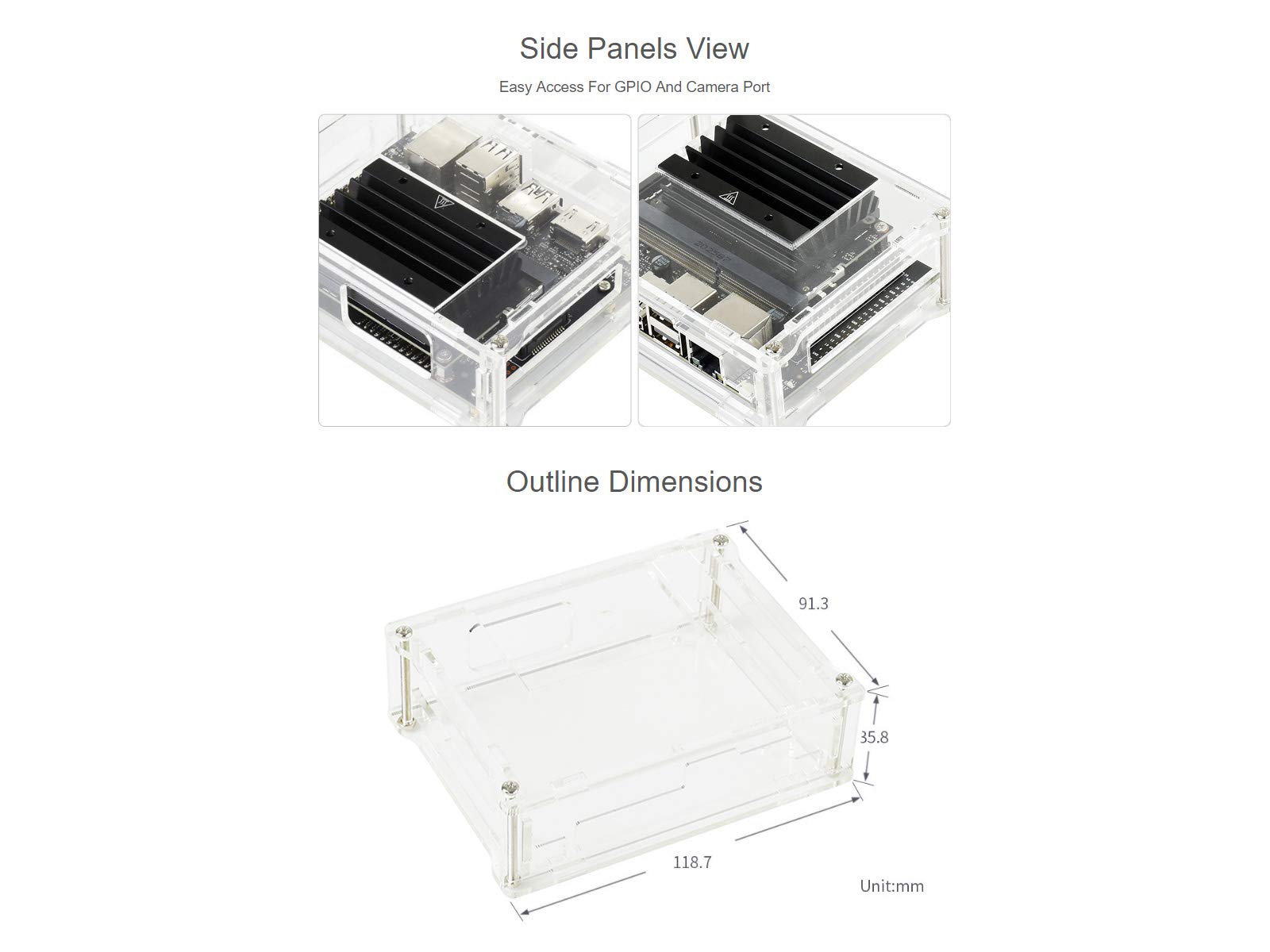 Amazon.com: Waveshare Jetson Nano Acrylic Case Specialized for