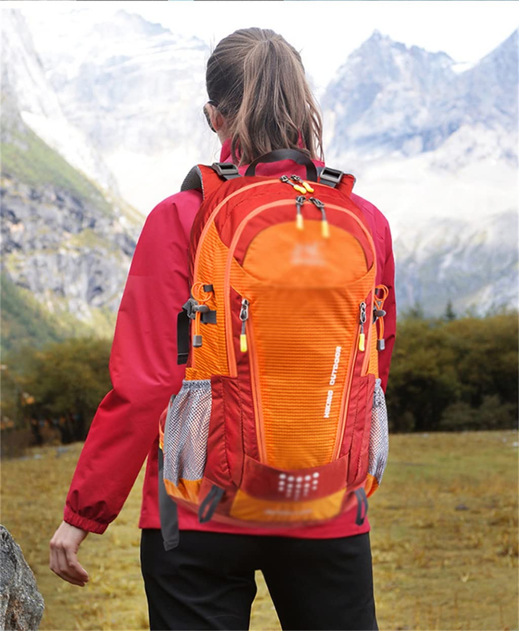 Zaino da Campeggio da 40 Litri Zaino da Escursionismo da Viaggio Borsa da Esterno con parapioggia(C)