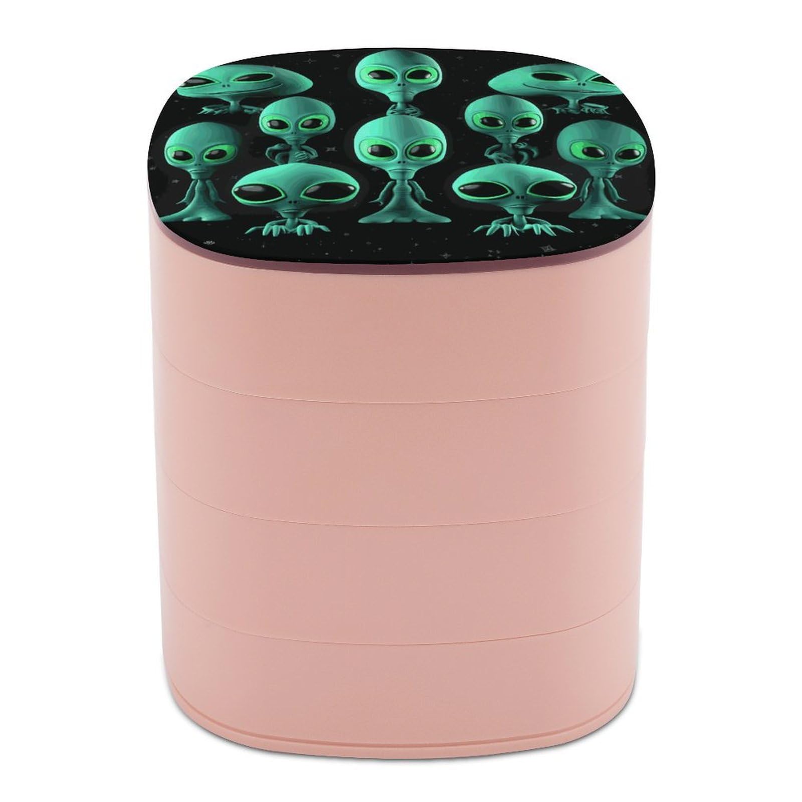 Portabilité pratique pour cette boîte à bijoux extraterrestres zippée