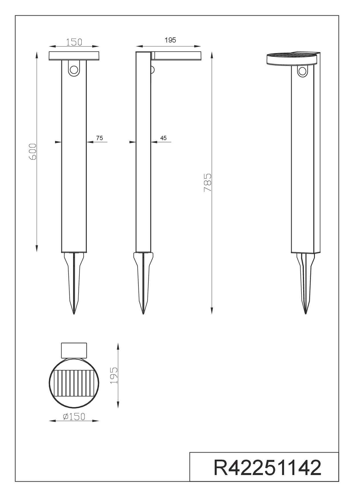 Reality Leuchten Posadas R42251142 lampa solarna LED, tworzywo sztuczne, antracyt, w zestawie 4,5 W LED, czujnik ruchu, lampa drogowa
