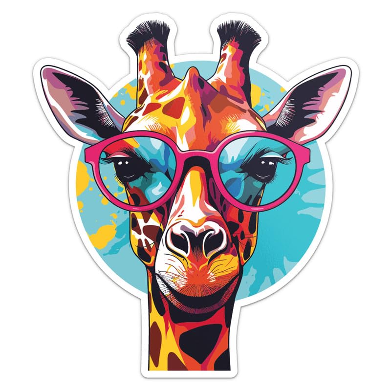 Generic Cool Giraffe Sticker - Vinyl Waterproof Decal for Car, Laptop, Wall, Window, Door, Water Bottle, Bumper Sticker Size - 6'' Longer Side