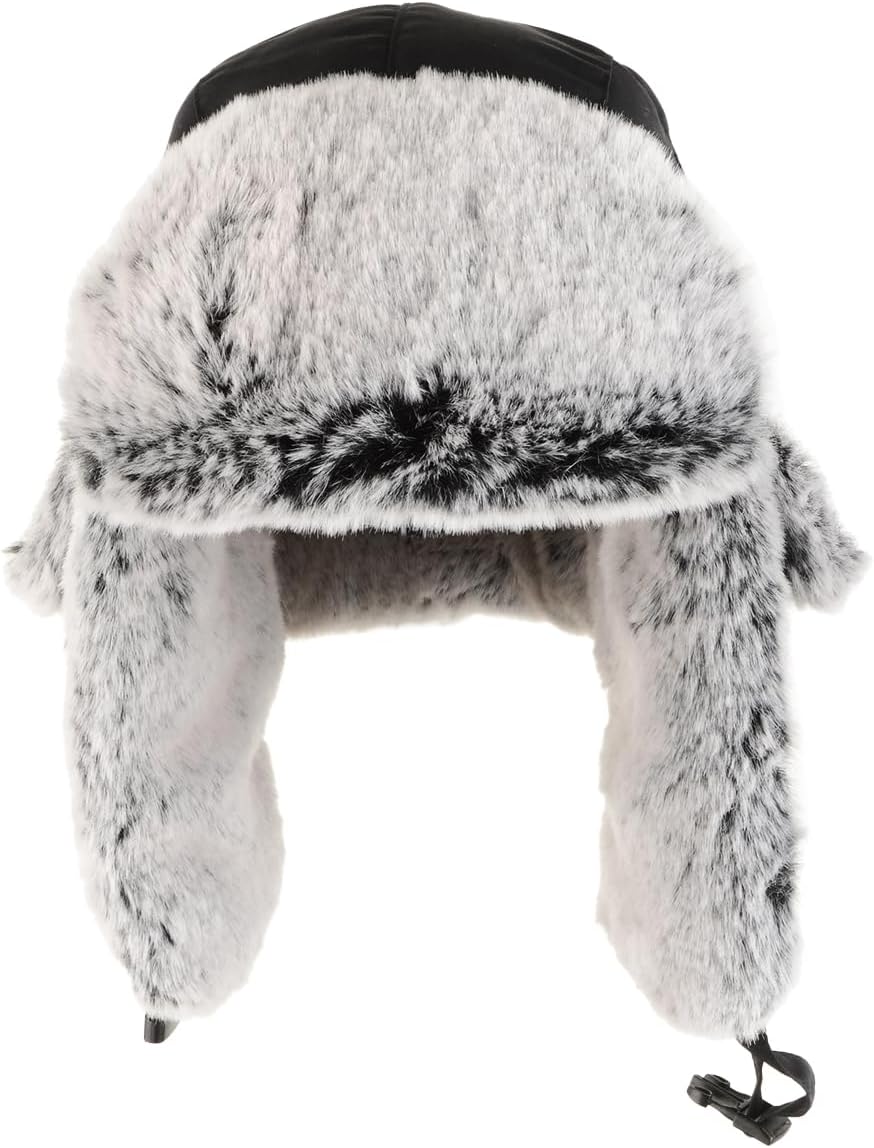 Epic Militaria Taslan Ushanka Cap - Faux Fur Lined Warm Winter Russian Style Hat (Large (58/59 cm), Black)