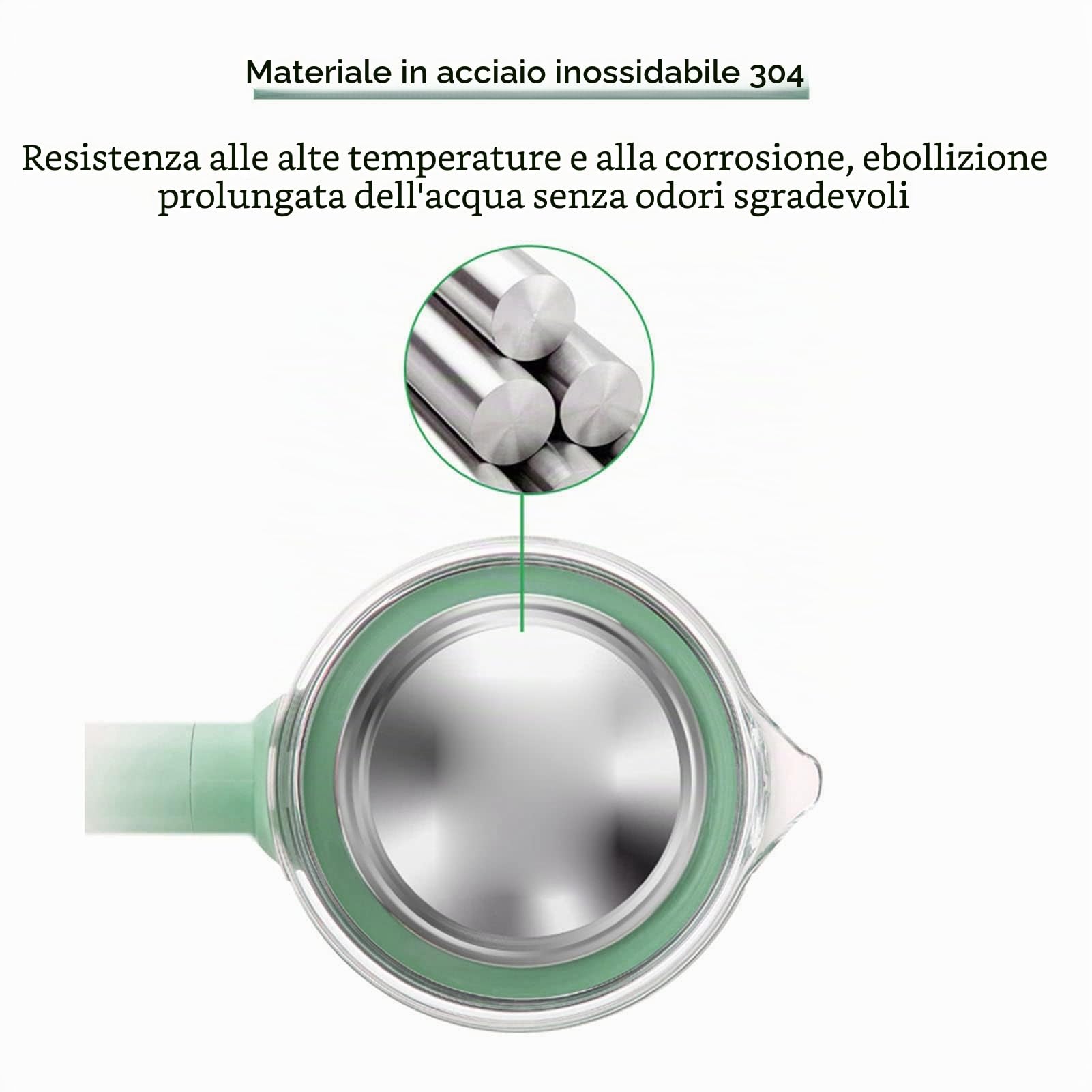 Qcwwy Display della Temperatura del Bollitore Elettrico, Bollitore Elettrico retrò da 1,7 Litri in Acciaio Inossidabile per Spegnimento Automatico dell'Acqua Bollente e Protezione(Atrovirens)