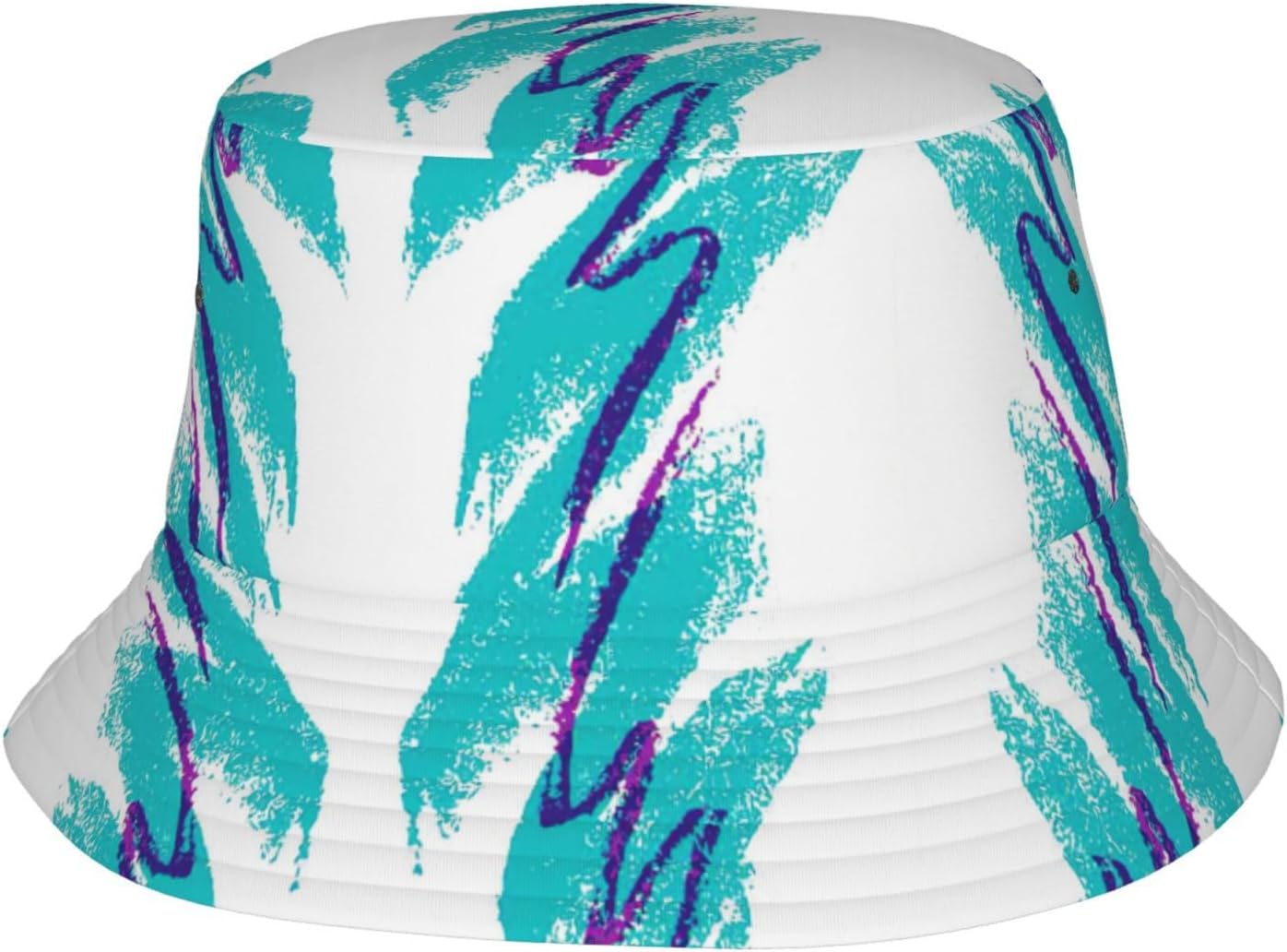 90'S Cup Design Bucket Hat, Wide Brim Washed Outdoor Sun Hat Flat Top Cap for Fishing Hiking Beach Sports