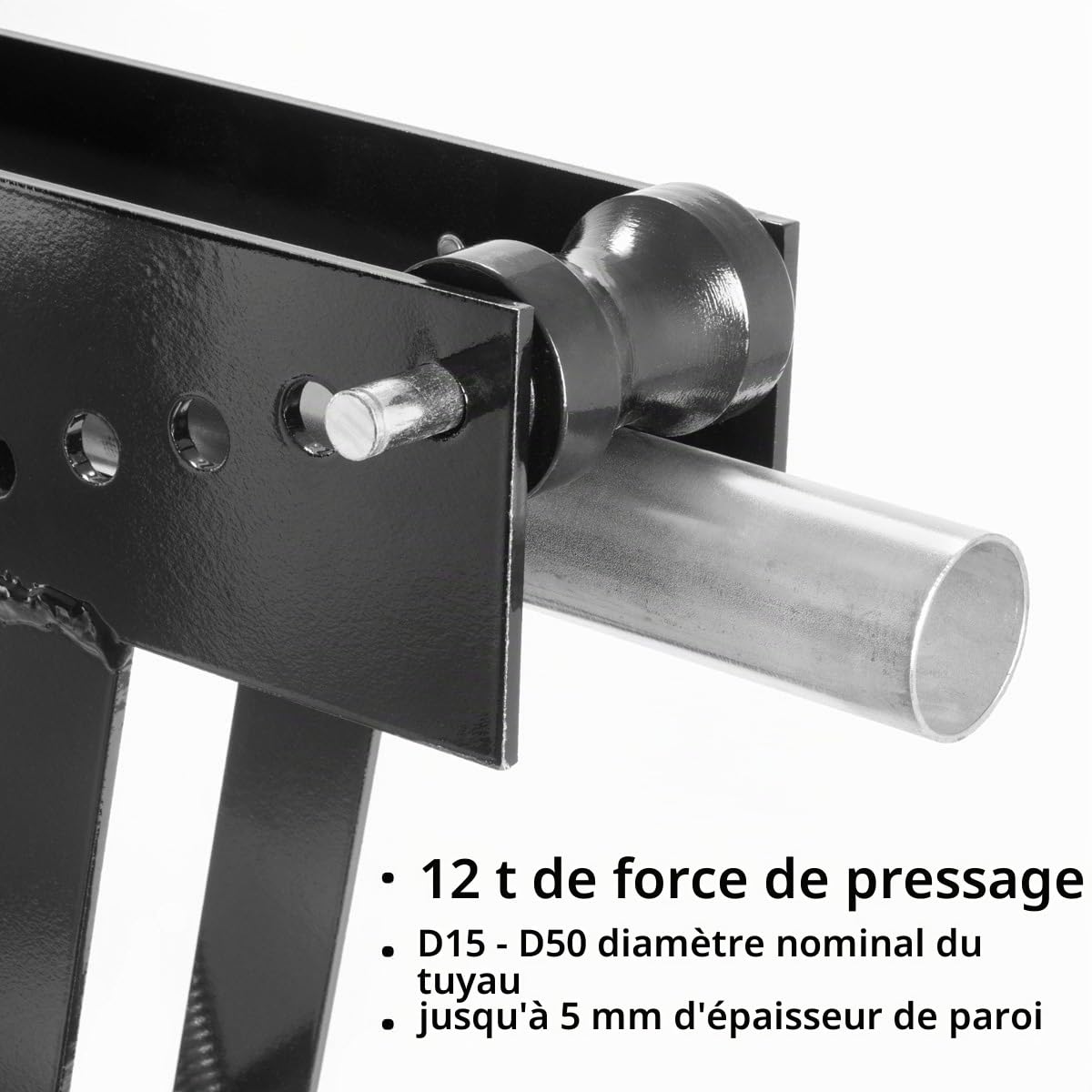 STAHLWERK Machine à cintrer des tuyaux jusqu'à 90° avec une force de presse hydraulique de 12 t | Cintreuse de tuyaux | Machine à cintrer | Appareil à cintrer avec 6 matrices pour le cintrage de