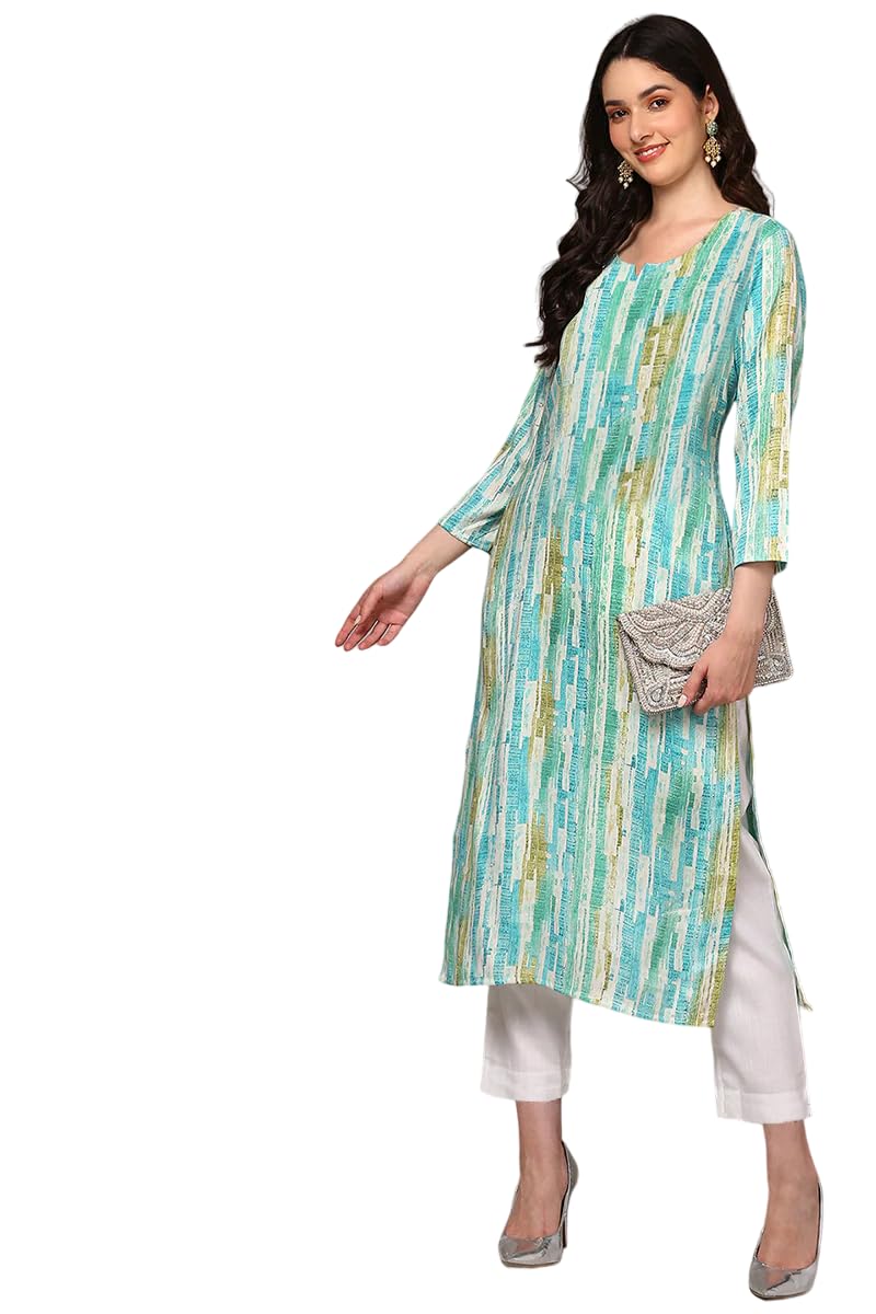 EVANTAWomen's Cotton Blend Embroidery Kurta with Pent Set (Shiburi)