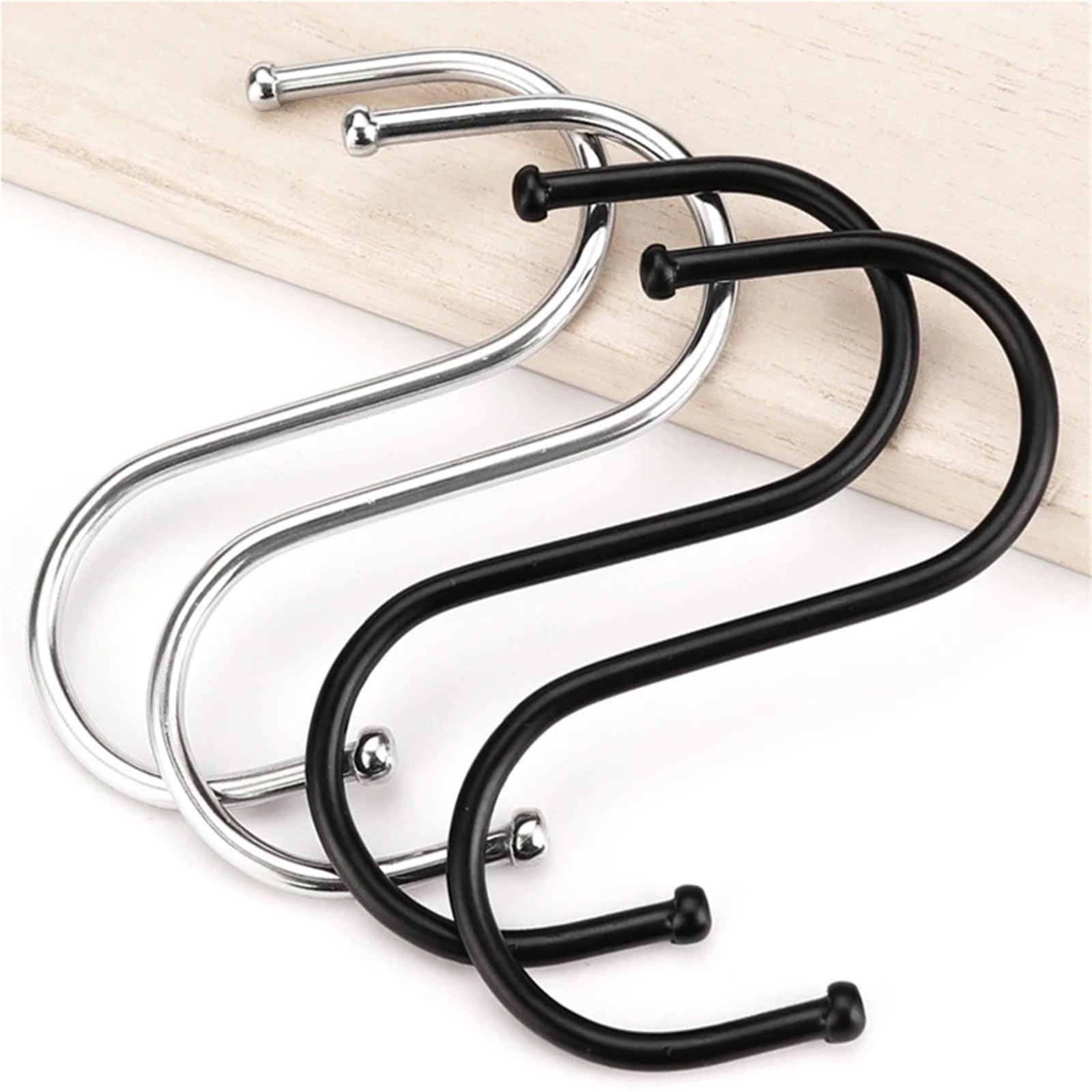 100 stücke Edelstahl S Haken Utensil Fleisch Kleiderbügel Hängen for Metzgerei Küche Backen Werkzeuge für Hähnchen,Rippenräuchern(Black)
