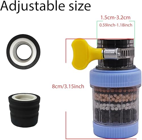 Miniatura 5 de Paquete de 3 filtros de montaje de grifo, filtro de purificación de agua de carbono para el hogar, cocina, baño, filtros de montaje de grifo