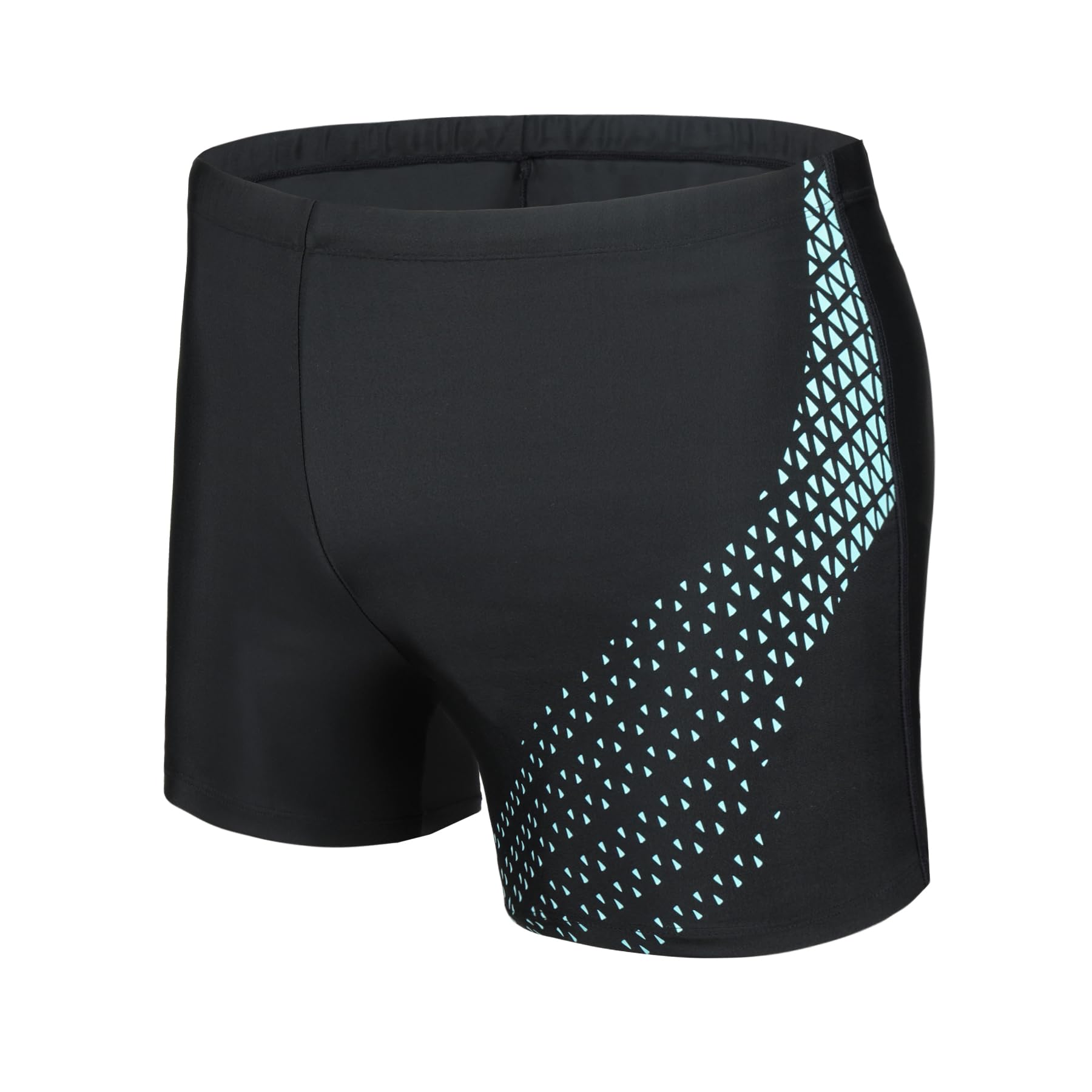 AMZSPORT Swimming Trunks Men, Quick Dry Swim Shorts Beach Board Swimwear, Black L
